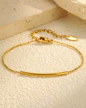Minimalist Round Bead Bracelet -18K Gold