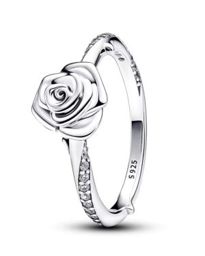Rose Bloom Wedding Ring -Sterling Silver
