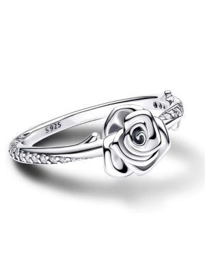 Rose Bloom Wedding Ring -Sterling Silver