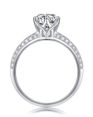Elegant Diamond Wedding Ring -Sterling Silver